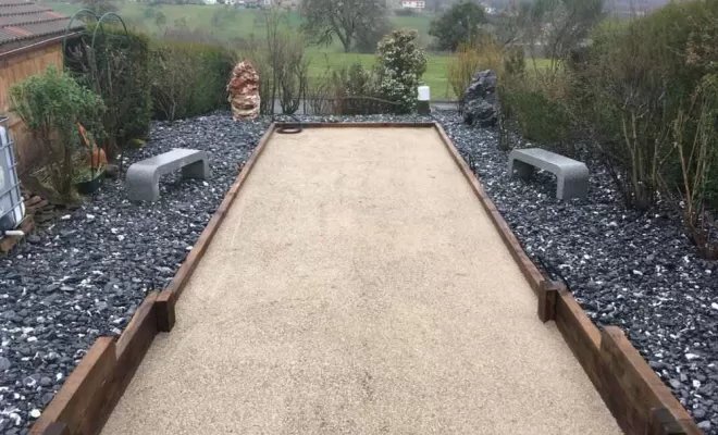 Création de terrain de pétanque à Chens-Sur-Léman, Perrignier, Alves Espaces Verts